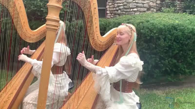 Camille and Kennerly Kitt - Scarborough Fair - Harp twins PMV by IEDIT