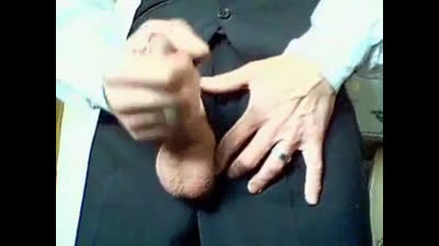 Amateur Daddy Stroking Hard in a Suit