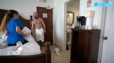 Hot Hotel maid fucks guest