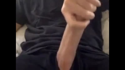 Muscular amateur strokes his big hard cock with a thick bellend