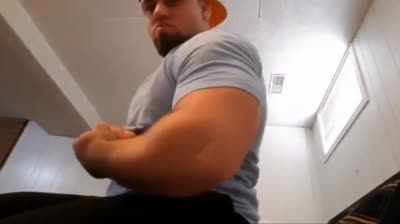Muscular Hunk Caught Jerking Off Alone