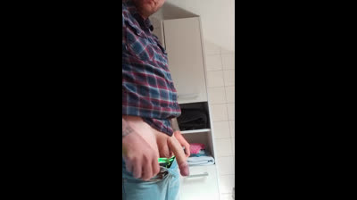 playing with big cock in toilet