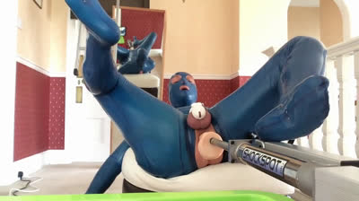 Chastity Anal Fucking Machine for PVC Sissy