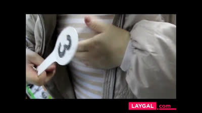 Groping Breasts in a Sheer Blouse in Public Market