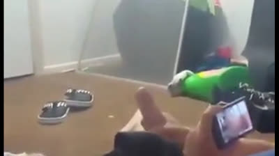 Asian Twink Cums While Watching Porn