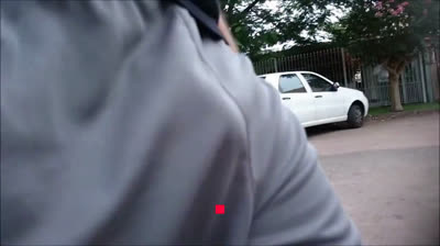 Freeballing Grey Shorts: Flaccid Cock Swinging Outdoors