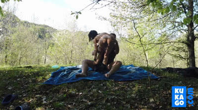 Outdoor Sex with My Boyfriend - Blowjob and More in the Forest!