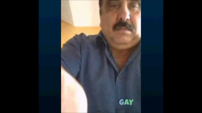 Fat Turkish Grandpa Strokes His Cock