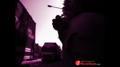 Outdoor Handjob for a Big-Cocked Hunk