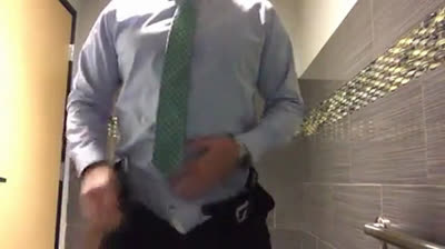 Big-Cock Daddy Strokes at Work