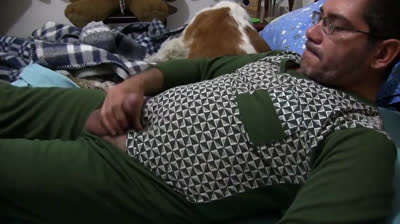 Big-Cock Daddy Plays Alone in Bed