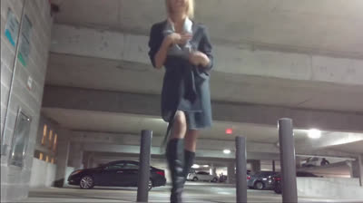 Blonde Amateur Girl Masturbating in Public on Webcam