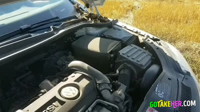 Stranger Fucks Big-Titted Blonde Mature Amateur in Car