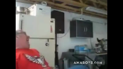 Dancing Daddy Bear Flashes His Big Cock on Webcam