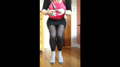 Crossdresser's Anal Fun with Butt Plug