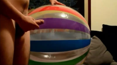 Twink Humping His Big Inflatable Ball