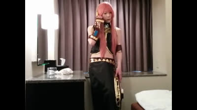 Asian Crossdresser Cums Cosplaying
