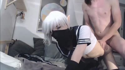 Beautiful Climax with a Big Cock Crossdresser Elf