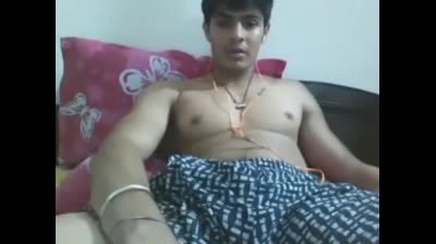 Uncut Indian Hunk Strokes His Big Cock on Webcam