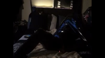 Twink's Kinky Latex Self-Bondage Session with a Sex Toy