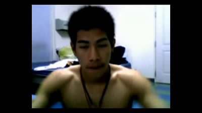 Thai Guy Strokes and Shoots on Webcam