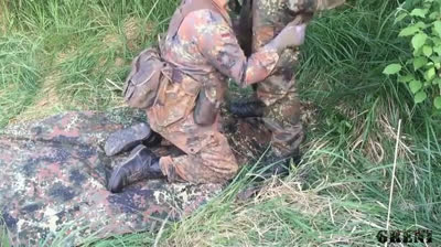 German Military Men Go Wild Outdoors