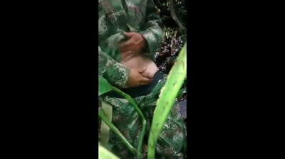Soldier Beats Off Outdoors - Amateur Latin Military Handjob